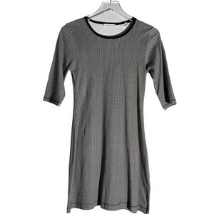 Doen Carmen Dress in La Maddalena Gingham Cotton Pullover Size Large Black White